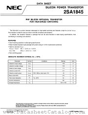 2SA1845 datasheet pdf NEC