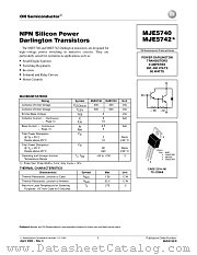 MJE5740 datasheet pdf ON Semiconductor