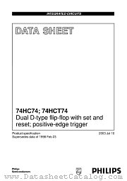 74HC74PW datasheet pdf Philips