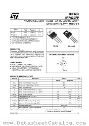 IRF630ST4 datasheet pdf ST Microelectronics