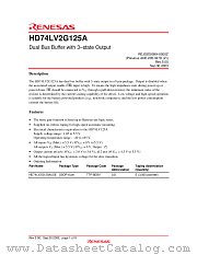 HD74LV2G125A datasheet pdf Renesas