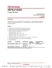HD74LV1G32A datasheet pdf Renesas
