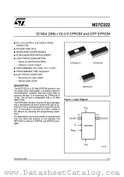 M27C322-100S1 datasheet pdf ST Microelectronics