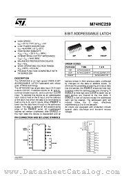 M74HC259 datasheet pdf ST Microelectronics