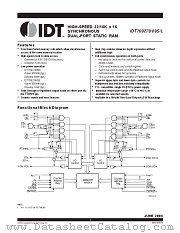 IDT709279L15PF datasheet pdf IDT