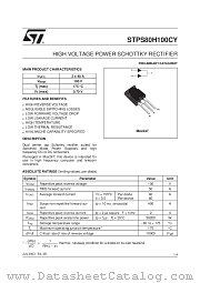 STPS80H100C datasheet pdf ST Microelectronics