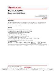HD74LV2G00A datasheet pdf Renesas