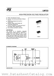 LM723CD013TR datasheet pdf ST Microelectronics