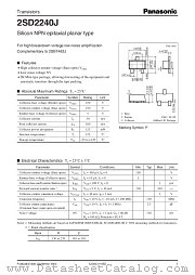 2SD2240J datasheet pdf Panasonic