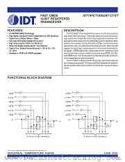 IDT74FCT16952ETPA8 datasheet pdf IDT