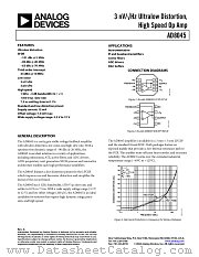 AD8045ARD datasheet pdf Analog Devices