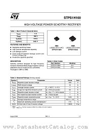 STPS1H100 datasheet pdf ST Microelectronics