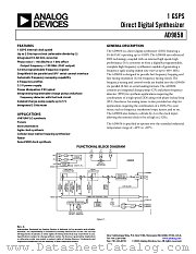 AD9858BSV datasheet pdf Analog Devices