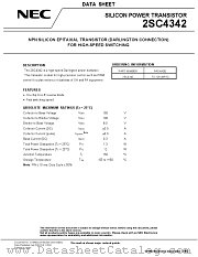 2SC4342 datasheet pdf NEC