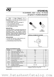 STQ1NE10L-AP datasheet pdf ST Microelectronics