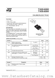 T1030W datasheet pdf ST Microelectronics