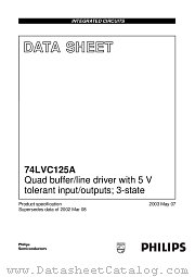 74LVC125ABQ datasheet pdf Philips