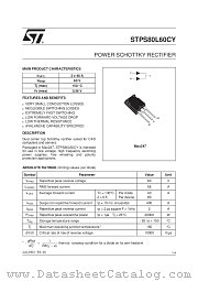 STPS80L60C datasheet pdf ST Microelectronics
