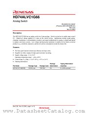 HD74ALVC1G66 datasheet pdf Renesas