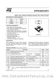 STPS160H100 datasheet pdf ST Microelectronics