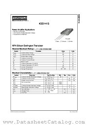 KSD1413TU datasheet pdf Fairchild Semiconductor