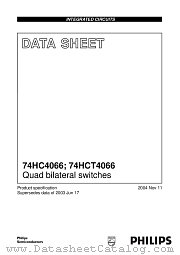 74HC4066BQ datasheet pdf Philips