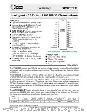 SP3282EBEY/TR datasheet pdf Sipex Corporation