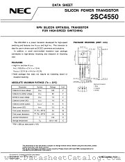 2SC4550 datasheet pdf NEC