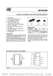 M74HC298 datasheet pdf ST Microelectronics