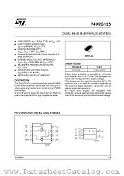74V2G125 datasheet pdf ST Microelectronics