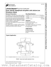 LM4809LDX datasheet pdf National Semiconductor