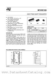 M74HC166 datasheet pdf ST Microelectronics