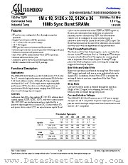 GS8160V18A datasheet pdf GSI Technology
