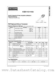 KSB1116LBU datasheet pdf Fairchild Semiconductor