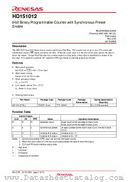 HD151012 datasheet pdf Renesas