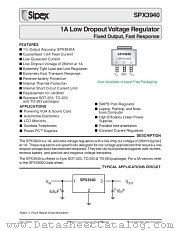 SPX3940AM3-3.3/TR datasheet pdf Sipex Corporation