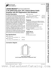 LM4884MHX datasheet pdf National Semiconductor