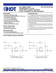 IDT74LVCH16373APA8 datasheet pdf IDT