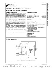 LM4891LDX datasheet pdf National Semiconductor