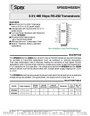 SP3232HCA-L/TR datasheet pdf Sipex Corporation