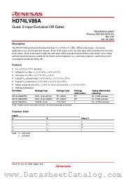 HD74LV86A datasheet pdf Renesas