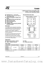 TS4990IQT datasheet pdf ST Microelectronics