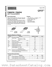 FQI4P40TU datasheet pdf Fairchild Semiconductor