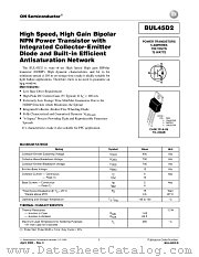 BUL45D2 datasheet pdf ON Semiconductor