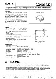 ICX404AK datasheet pdf SONY