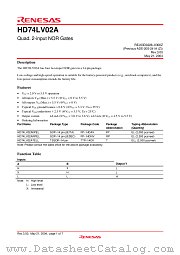 HD74LV02A datasheet pdf Renesas