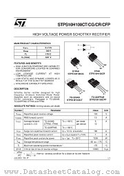 STPS10H100CG-TR datasheet pdf ST Microelectronics
