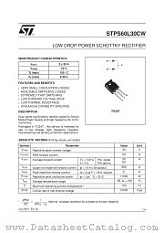 STPS60L30C datasheet pdf ST Microelectronics