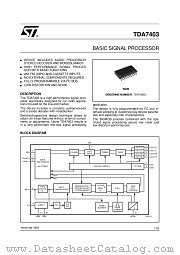 TDA7403 datasheet pdf ST Microelectronics