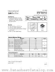 IRF8910 datasheet pdf International Rectifier